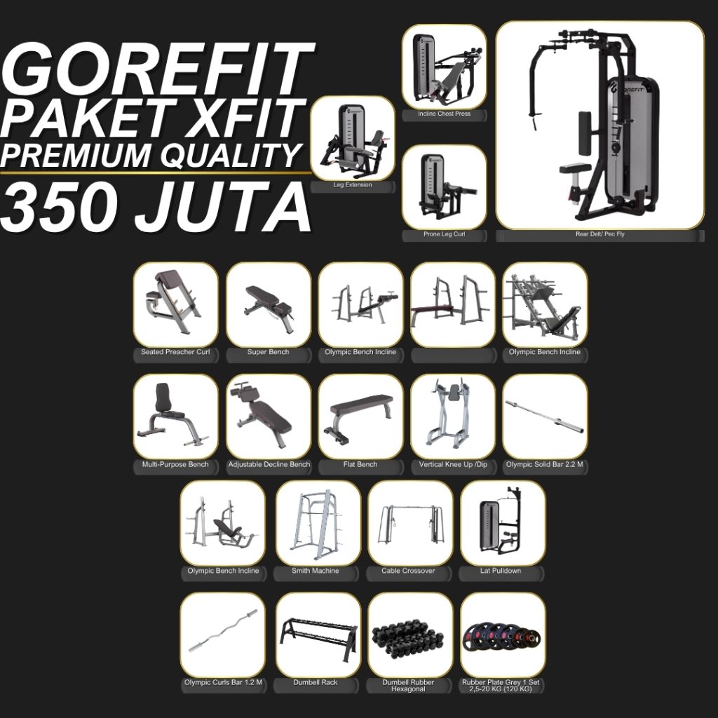 Paket alat Gym Gorefit Xfit